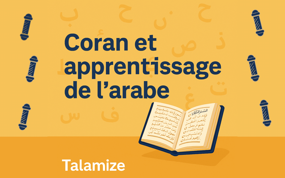 Coran et apprentissage de l’arabe pour les enfants musulmans – illustration éducative Talamize