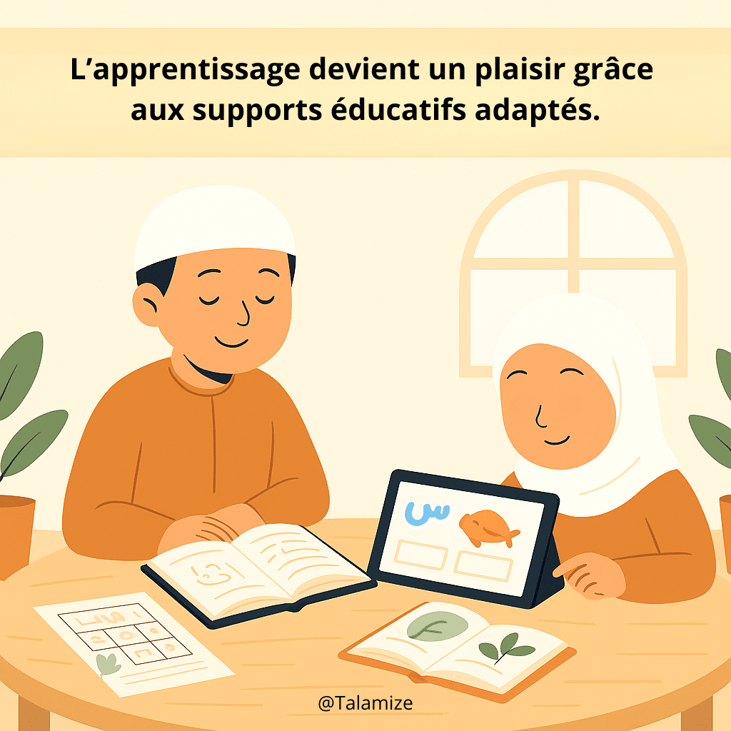 Deux enfants utilisent des supports éducatifs interactifs pour apprendre tout en s’amusant