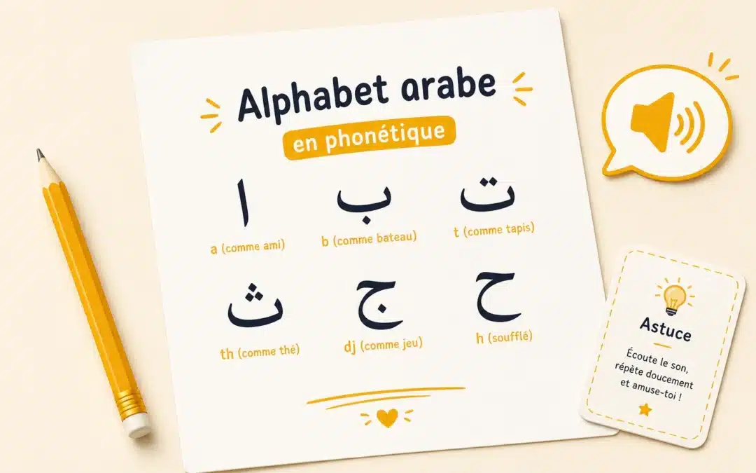 Alphabet arabe en phonétique : lettres et prononciation