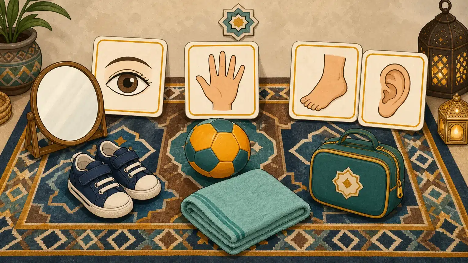 Objets du quotidien associés au vocabulaire du corps humain en arabe